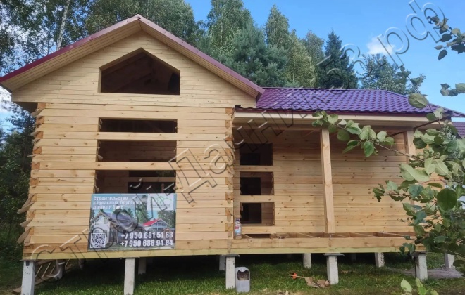2 Брусовой дом ОД-39, 9x7.5 м, 65.3 М², Московская область, Талдомский район, СНТ «Мечта» (2)